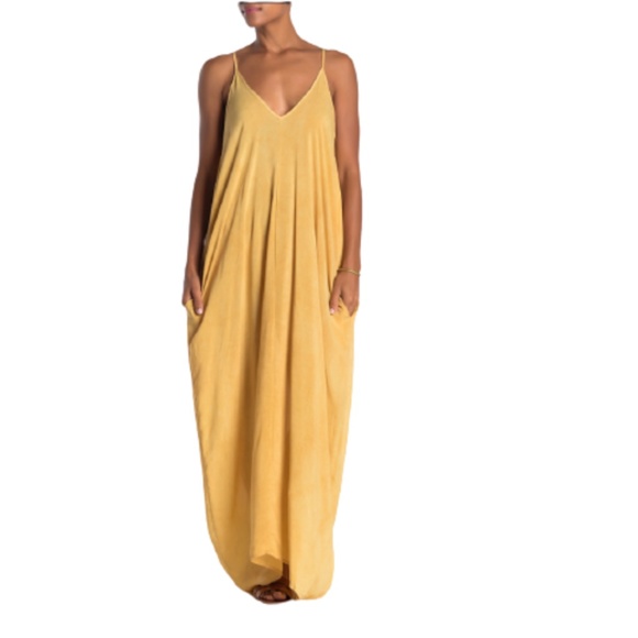 Elan Dresses & Skirts - Elan Sleeveless Yellow Washed Maxi Dress Size M